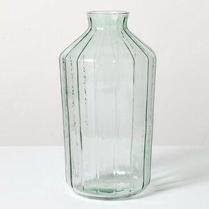 Hearth & Hand with Magnolia 14" Ribbed Glass Decorative Flower Vase